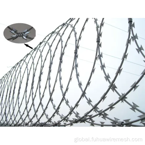 Concertina Razor Wire Fence Price Hot Galv. Ribon Concertina Razor Fence Factory